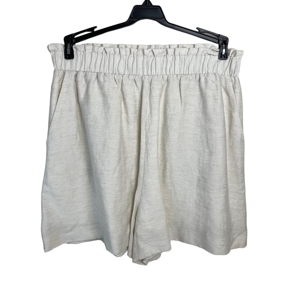 H&M Pants - H&M Shorts Womens Sz 10 Paperbag Linen High Rise Lightweight Pull on Beige